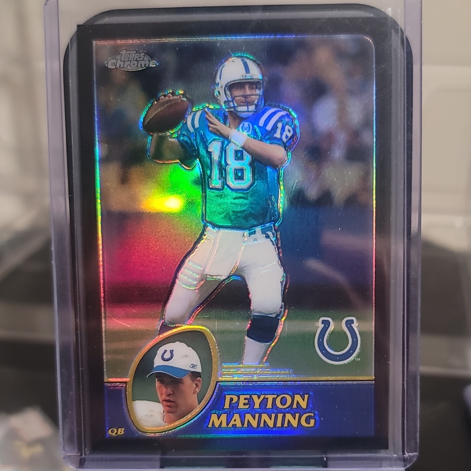2003 Topps Chrome Black Refractor Peyton Manning #45 /599 Colts Football