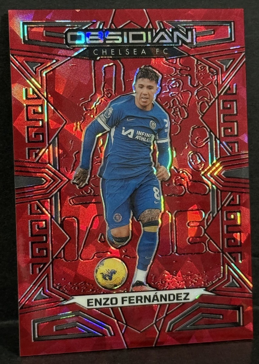 2023-24 Panini Obsidian Soccer Chelsea Enzo Fernandez Red Crystal