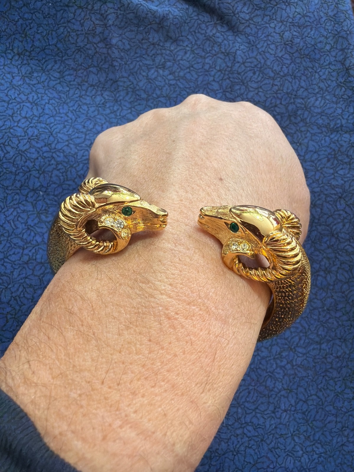 KJL Kenneth Jay Lane for Avon Ram's Head Bangle B… - image 2
