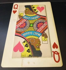 Vintage 1970s Schlitz Beer Malt Liquor Hard Plastic Sign Queen Of Hearts