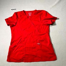 Cherokee Workwear Revolution Mock Wrap Scrub Top Womens Red Stretch Medical