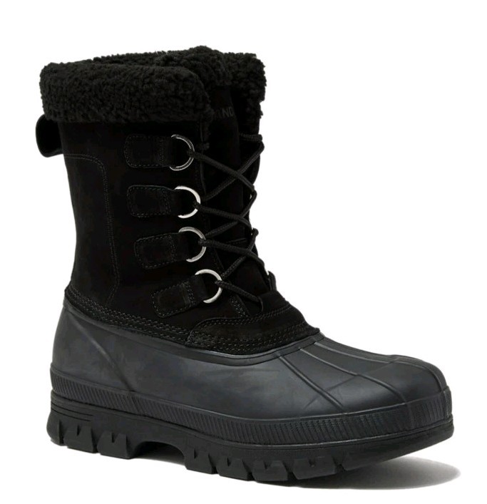 men lands end expedition Waterproof Snow Boots Suede Leather 9 Insulated