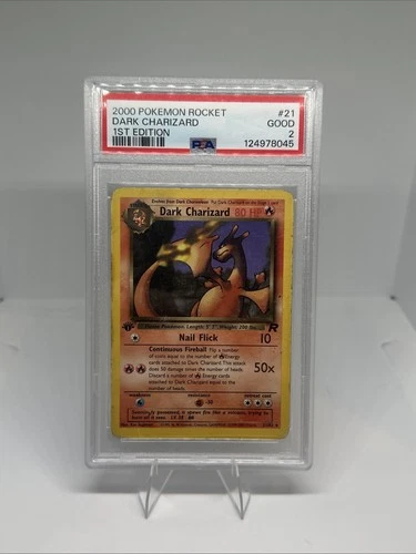 Pokémon Dark Charizard TCG 21/82 Non-Holo Rare 1st Edition PSA 2