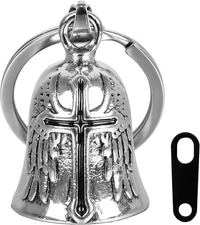 Motorcycle Biker Guardian Luck Riding Bell with Key Chain Ring & Hanger for Bike