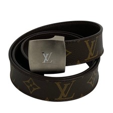 Louis Vuitton Authentic Monogram/Ceinture/M6888v/85/Belt/LV Logo Buckle/Men's