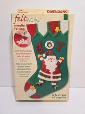 Vtg Dimensions Felt Works 2006 Needle Felting Kit Joy Santa Stocking 73246 New