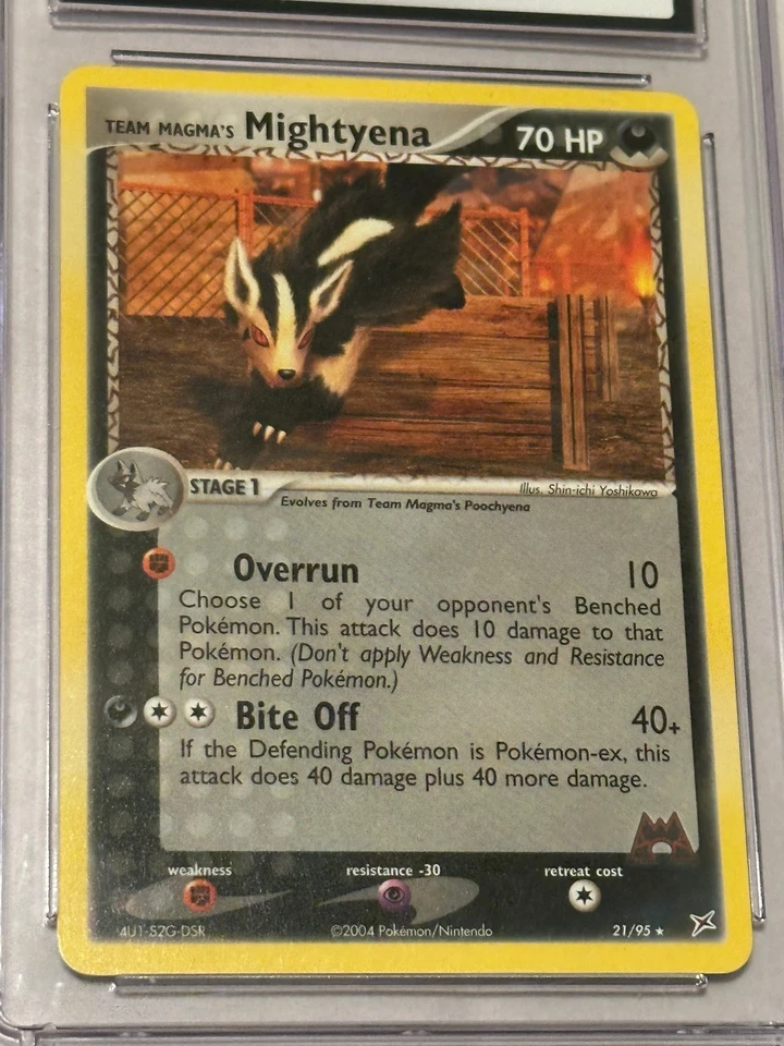 Team Magma's Mightyena CGC 10 Gem MINT, EX Magma Vs Aqua 21/95 2004 Pokemon Card - Image 2 of 4