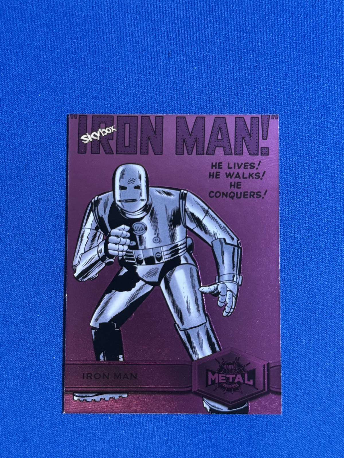 IRON MAN 2022 UPPER DECK MARVEL METAL UNIVERSE SPIDER-MAN PINK #/75 136