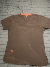 Carhartt Force Unisex Medical Scrub Top V-Neck Short Sleeve brown Solid S