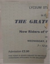 Vintage The Grateful Dead Ticket Stub 1972 Lyceum Ballroom London Concert Rare