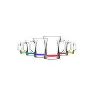 LAV ZEN Coral TeegläSer 6-Teilig, 225 Ml Mit Farbigem Boden - Modern & Robust