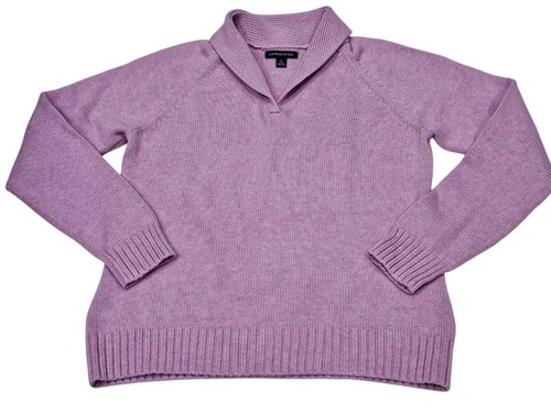 Suéter Lands End Cuello Chal Tejido Pullover Mujer M 10-12 Púrpura - Imagen 1 de 11