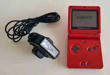 Nintendo Game Boy Advance SP Red Handheld Console AGS-001 with Genuine Charger