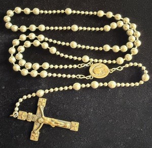 Antique WWI WWII Military Issue Soldiers Pull Chain Rosary