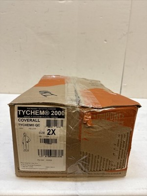 Chemical Resistant Coverall, Hooded, 2XL, Tychem(R) 2000, Adhesive Qty 4