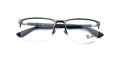RAY-BAN RB6335 2855 RECTANGLE GUNMETAL GREY AUTHENTIC EYEGLASSES FRAME 56-17-145