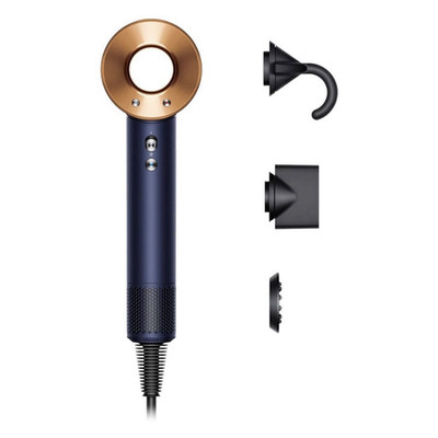 Dyson Supersonic Standard-Haartrockner Blau/Gold mit Diffusor, 3 Stufen