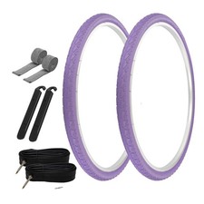 PRO TIRES 700 x 40 Purple P-1134 W/ TUBES, RIM STRIPS, TIRE LEVERS 48mm Presta