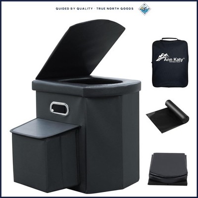Extra Large Camping Toilet, Durable Leather Seat with Handles for Mobility