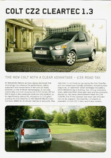 Mitsubishi Colt CZ2 1.3 ClearTec 2009 UK Market Single Sheet Sales Brochure 