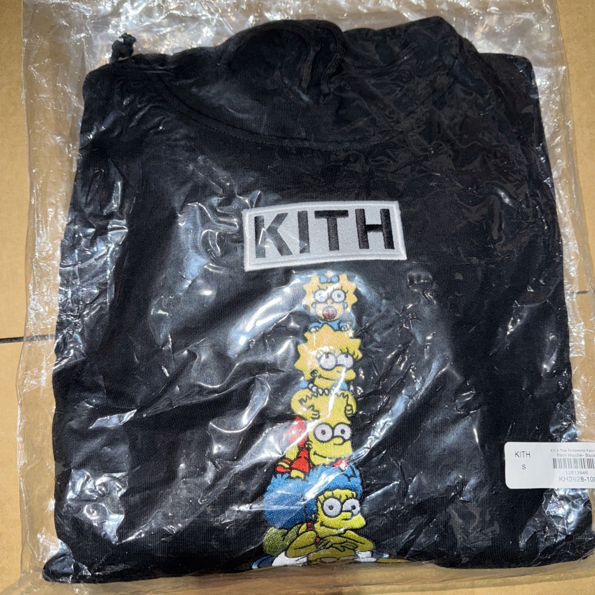 Kith x The Simpsons Family Stack Hoodie Black Size S Brand New
