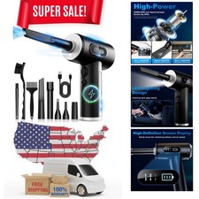 Compressed Air Duster-3 Gear Adjustable 100000RPM Electric Air Duster with LE...