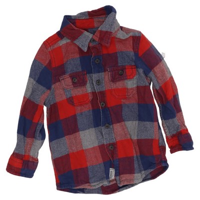 OshKosh B'gosh, Flanellhemd, Größe: 98, Rot/Blau/Grau, Baumwolle, Karo #rxm