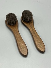 2 Two Horsehair Shoe Shine Brush Dauber Applicator Polish Cleaning Leather