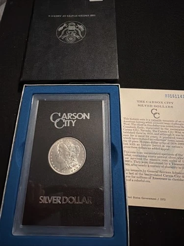 1882-CC Morgan Silver Dollar GSA Hoard W/ Box & Info Card UNC
