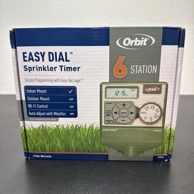 Orbit Easy Dial 6 Station Sprinkler Timer 57596 w/Easy-Set Logic Programming