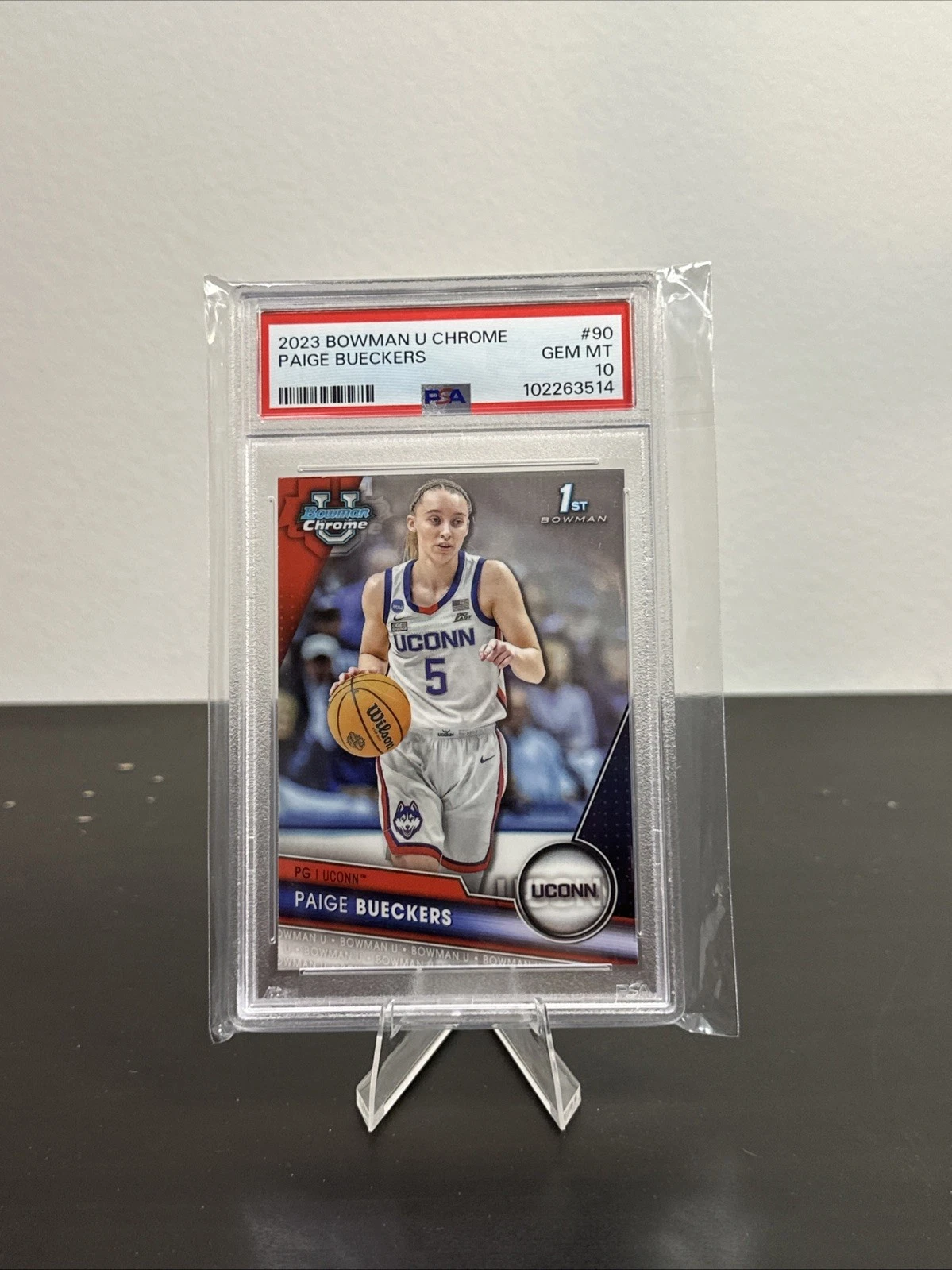 Deal for 2023-24 Paige Bueckers 1st Bowman University Chrome RC #90 PSA 10 Gem Mint