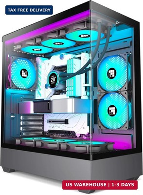 F1 PC Case - Pre-Installed 6 PWM ARGB Fan, ATX Mid-Tower Computer case
