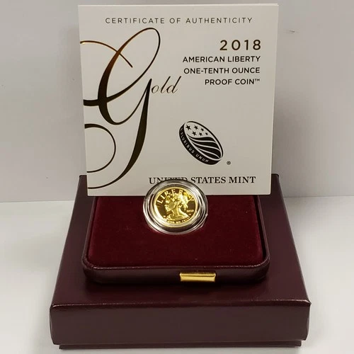 2018-W G$10 1/10 oz .9999 Gold American Liberty Proof - COA - SKU-G6222