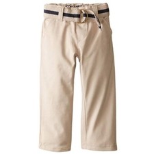 EDDIE BAUER SCHOOL BOY'S FLAT FRONT PANT WITH BELT ,KHAKI, SIZE 16