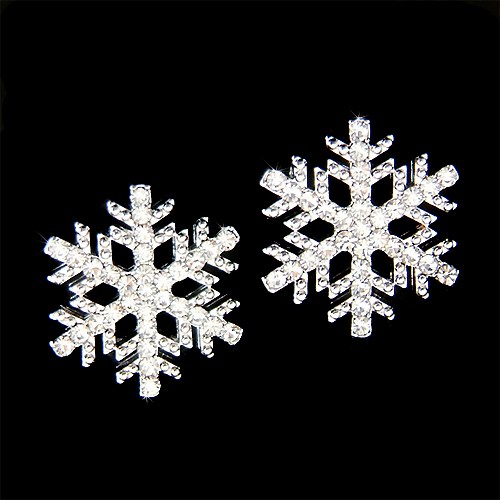 Weihnachten Schneeflocke Barrettes, 6 Stück – Klare Kristall-Strass Schneeflocken, Silber, Für Frauen & Mädchen