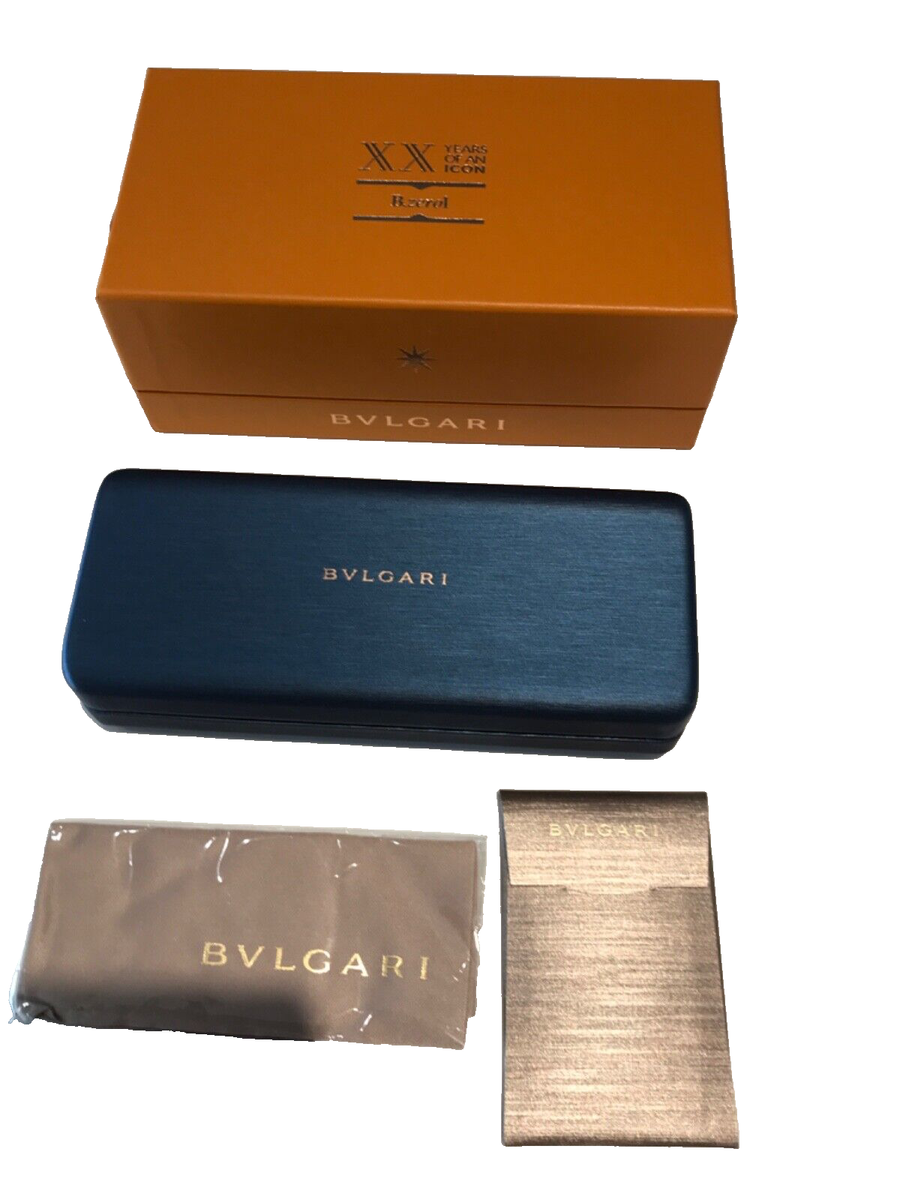 Bvlgari Blue Sunglasses Eyeglasses Large Set Case Cloth Box