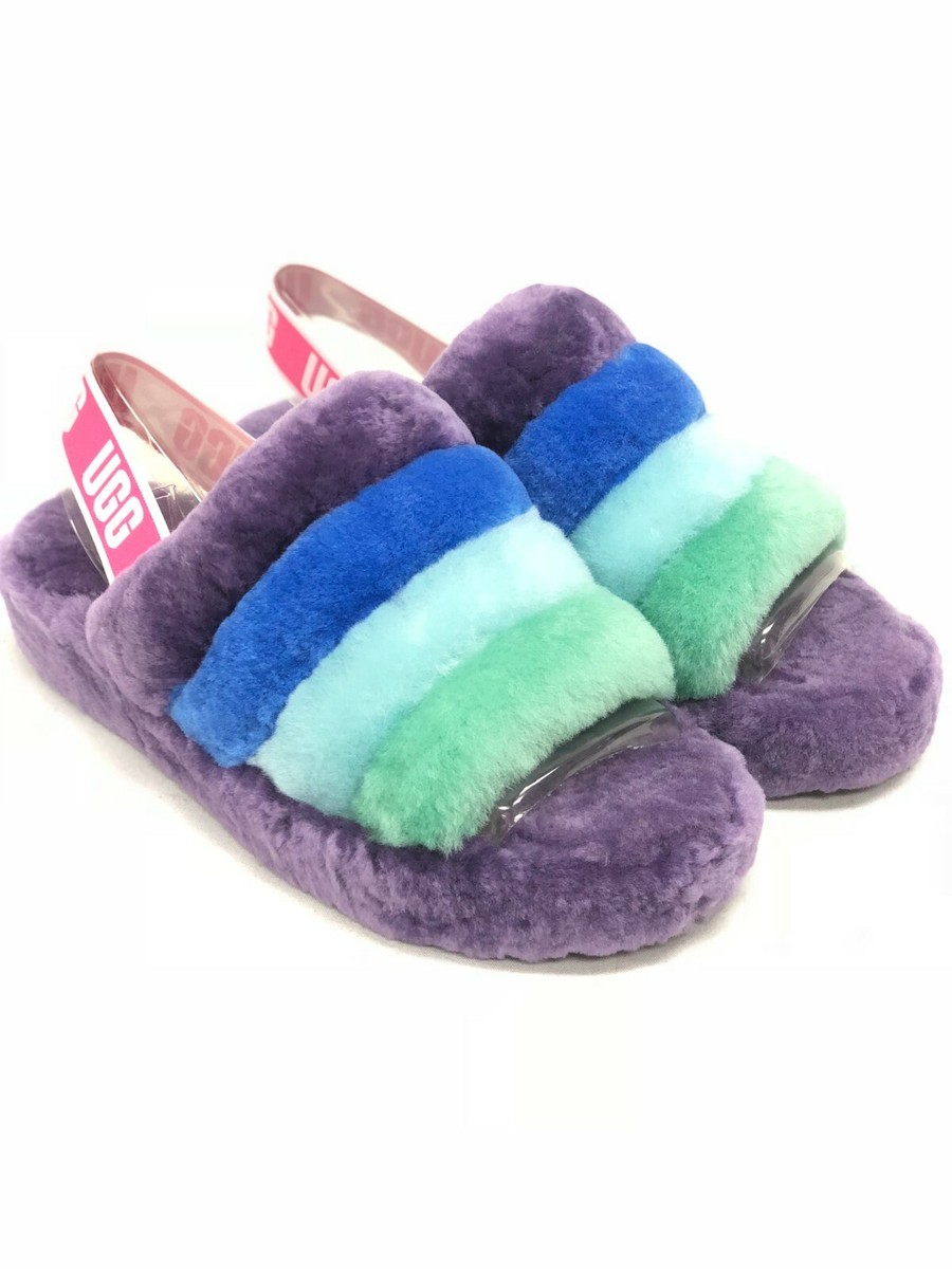 UGG Australia Pride Fluff Yeah Slide Rainbow Purple Men's UGG Australia Pride Fluff Yeah Slide Rainbow Purple Men's
