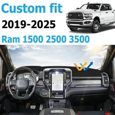 Custom For 2019-2025 Dodge Ram 1500 2500 3500 Non-slip Dash Cover Dashboard Mat