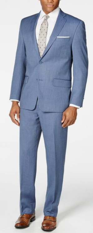 Мужской костюм классического кроя MICHAEL Michael Kors среднего синего цвета, 38R, 31W, $595