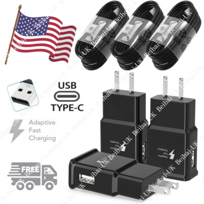 Fast Wall Charge Power Adapter Type USB-C Charger Cable For Samsung LG Android