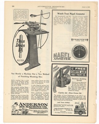 1921 Anderson Die Machine Co. Ad: Super Helical Rotary Cutter - Bridgeport, CT