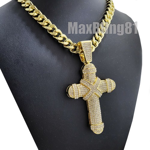 Hip Hop Jewelry Holy Large Cross \u0026 10mm 