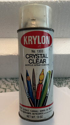 Vintage Krylon 1303 Crystal Clear Acrylic Spray Coating Used Paint Can Untested
