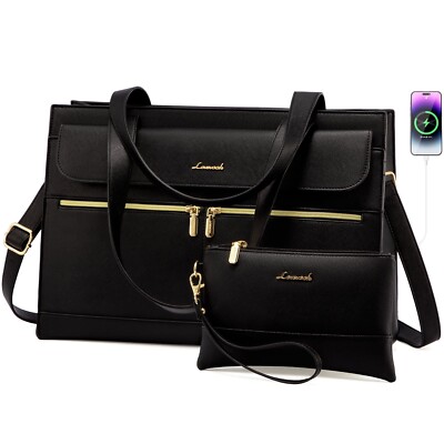 LOVEVOOK Laptop Bag for Women 15.6 Inch Laptop Tote Work Bag Professional Lea...