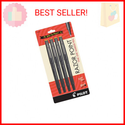PILOT Razor Point Fine Line Marker Stick Pens, Ultra-Fine Point (0.3mm) Black In