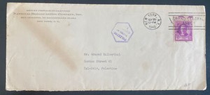 1940 New York Usa National Broadcasting Co Cover To Tel Aviv Palestine