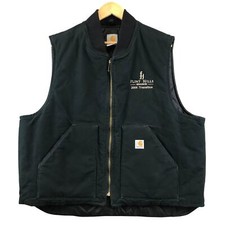 Carhartt Duck Vest BLACK Men 2XL Quilt Lined Insulted
