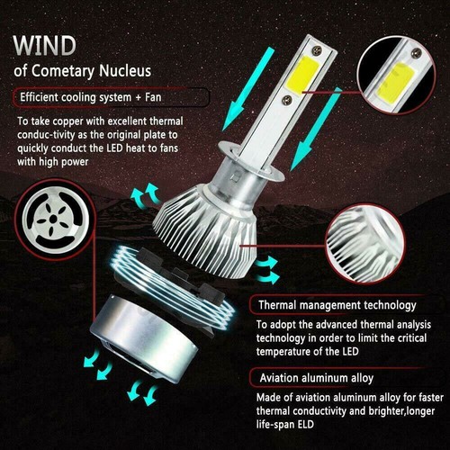 For Ford Focus 2013 - 2018 4pc H1 + H11 LED Headlight High Low Beam Bulbs Combo - Picture 6 of 12