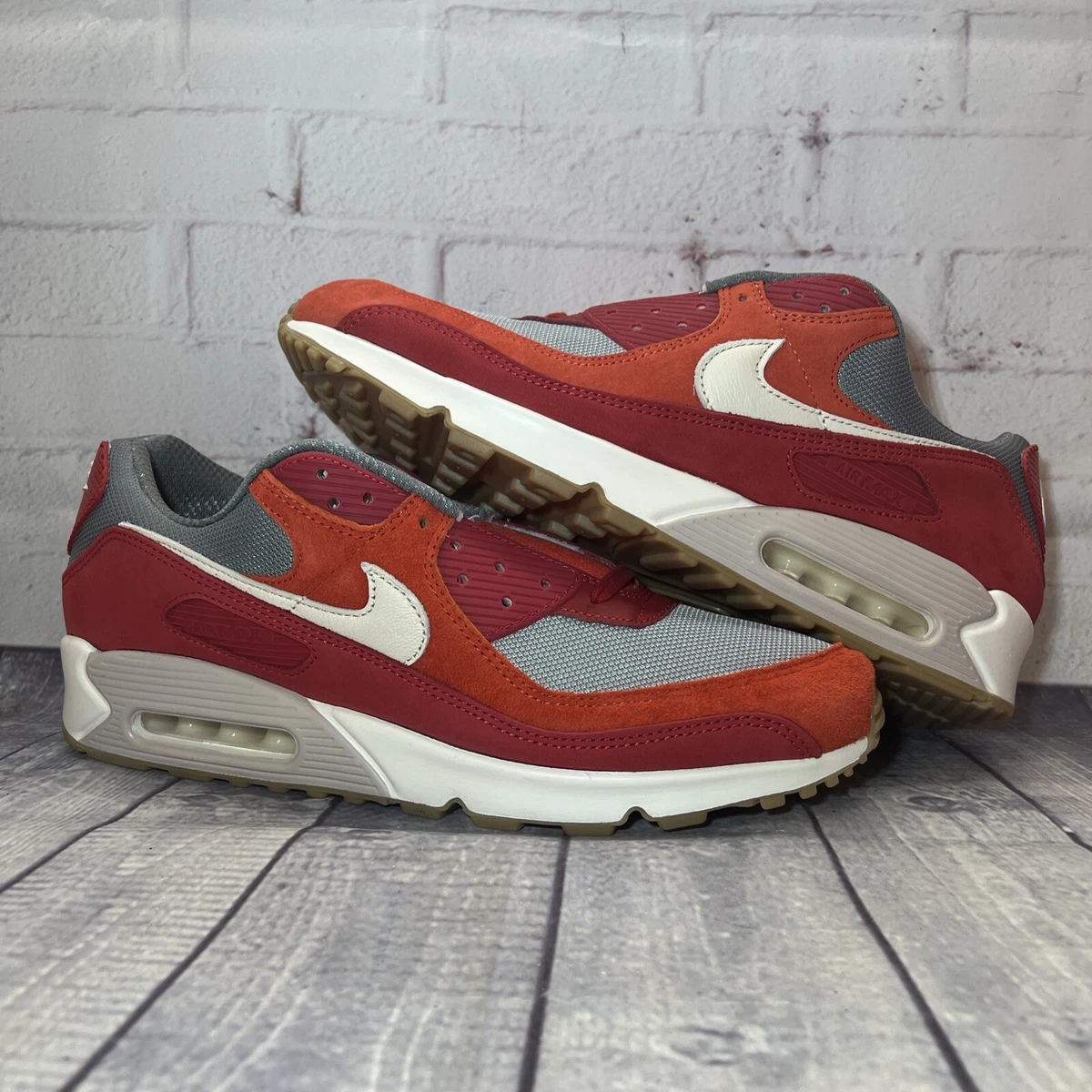 Nike Air Max 90 PRM Shoes Gym Red Smoke Grey Shoes DH4621  display picture 2