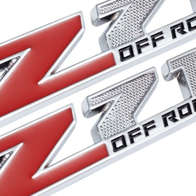 2PCS Metal Door Badge for Z71 OFF ROAD Emblem Adhesive Nameplates Side Universal
